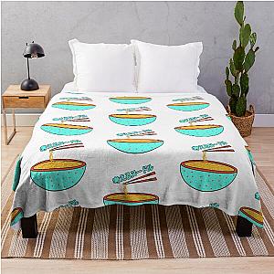 Think Japanese Anime Cute Blue Polka Dot Throw Blanket
