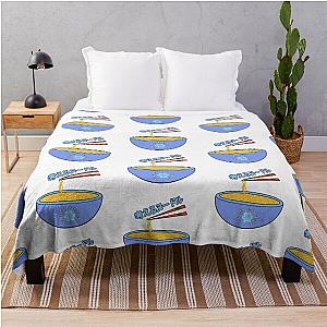 Think Noodles Japanese Anime Cute Blue Flower Throw Blanket