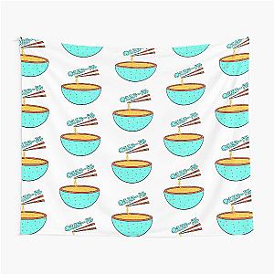 thinknoodles Japanese Anime Cute Blue Polka Dot Tapestry
