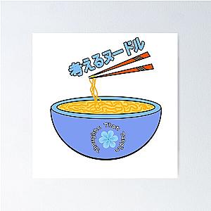 Think Noodles Japanese Anime Cute Blue Flower Poster