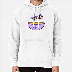 Think Noodles Japanese Anime Cute Purple Flower Pullover Hoodie