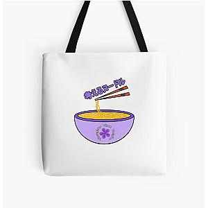 Think Noodles Japanese Anime Cute Purple Flower Tote Bag