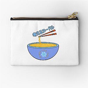 Think Noodles Japanese Cute Blue Flower Zipper Pouch