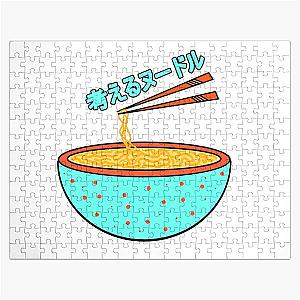 Think Japanese Anime Cute Polka Dot Blue Jigsaw Puzzle