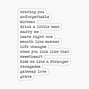 Thomas Rhett Life Changes Songs Sticker