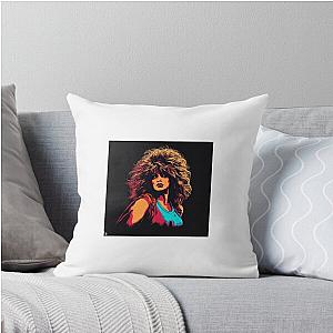 Soulful Serenade: Embrace Tina Turner's Timeless Spirit Throw Pillow