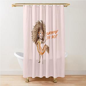 Shrimply the best Tina Turner inspired funny shrimp illustration Shower Curtain