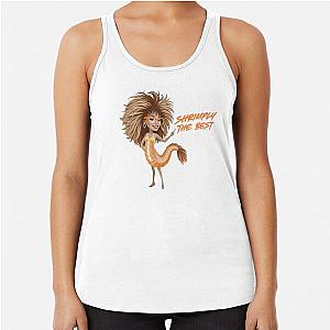 Shrimply the best Tina Turner inspired funny shrimp illustration Racerback Tank Top