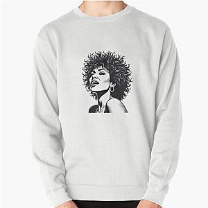 Black & White Art Fashion Pullover Sweatshirt Featuring Beautiful Portrait of Tina Turner Home Decor Inspired Design