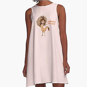 Tina Turner inspired funny shrimp illustration A Line Dress