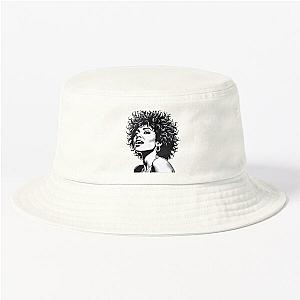 Black and White Portrait of Tina Turner for Home Decor Bucket Hat