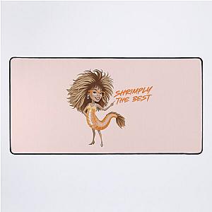 Shrimply the best Tina Turner inspired funny shrimp illustration Desk Mat
