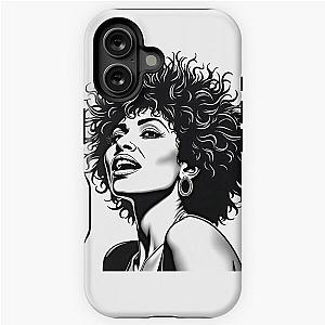 Black and white art, portrait of Tina Turner, home decor iPhone case