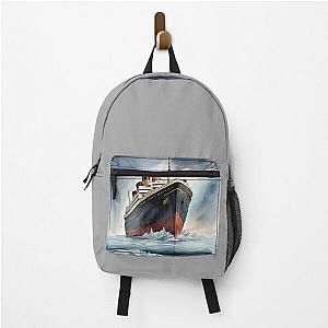 Titanic ship in the open ocean Backpack