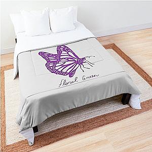 Title Fight Floral Green Butterfly Comforter