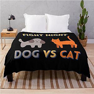 Fight Night, Dog VS Cat, Title Fight Throw Blanket