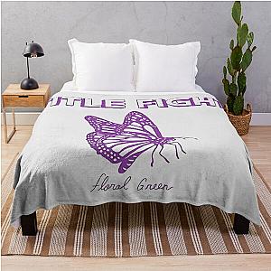 Title Fight Floral Green Butterfly Throw Blanket