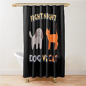 Fight Night, Dog VS Cat, Title Fight Shower Curtain