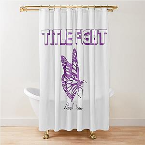 Title Fight Floral Green Butterfly Shower Curtain