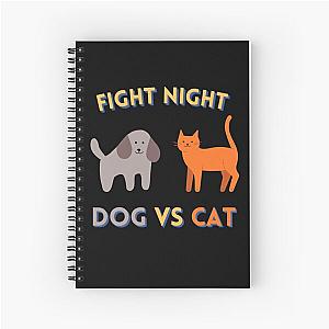 Fight Night, Dog VS Cat, Title Fight Spiral Notebook