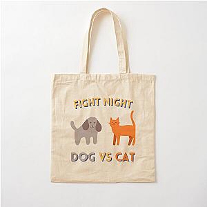 Fight Night, Dog VS Cat, Title Fight Cotton Tote Bag