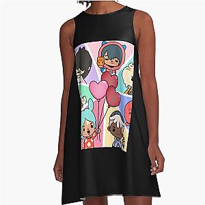 Toca Squad - toca boca Kids Sticker A-Line Dress