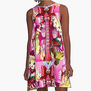 Tokyo Mew Mew Guitar 6 Mew Berry A-Line Dress