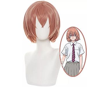 Tokyo Revengers Cosplay - Hinata Tachibana Short Pink Orange Synthetic Hair Women Party Wig Cap