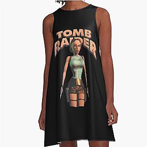 Tomb Raider - Lara Croft cartoon  A-Line Dress