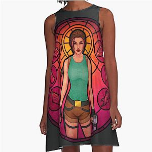 Tomb Raider Stained Glass Window A-Line Dress