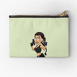 Cartoon Tomb Raider Lara Croft Angelina Jolie in black  Zipper Pouch