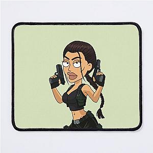 Cartoon Tomb Raider Lara Croft Angelina Jolie in black  Mouse Pad