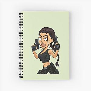 Cartoon Tomb Raider Lara Croft Angelina Jolie in black  Spiral Notebook