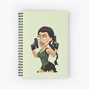 Cartoon Tomb Raider Lara Croft Angelina Jolie in military green  Spiral Notebook