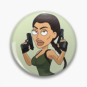 Cartoon Tomb Raider Lara Croft Angelina Jolie in military green  Pin