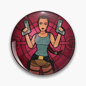 Stained Glass Tomb Raider Pin