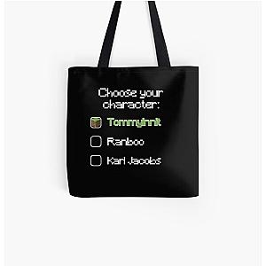 TommyInnit Bags - Choose your character - Tommyinnit (2) All Over Print Tote Bag RB2805