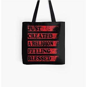 TommyInnit Bags - Just Created a Religion Feeling Blessed All Over Print Tote Bag RB2805