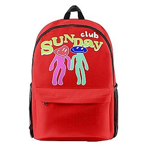 TommyInnit Backpacks - Tommyinnit Sunday Club Red Zipper School Travel Backpack