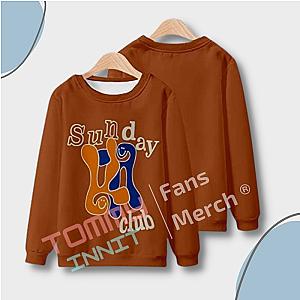 TommyInnit Sweatshirts - Tommyinnit Sunday Club Brown Pullover Sweatshirt