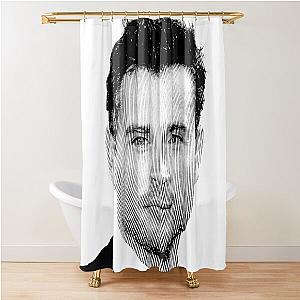 Tom Welling Black & White Portrait (Linocut)  Shower Curtain