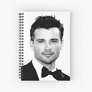 Tom Welling Black & White Portrait (Linocut)  Spiral Notebook