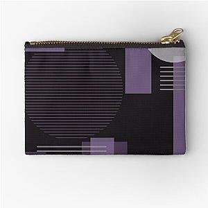 Black and Purple Tones Squares and Circles Zipper Pouch