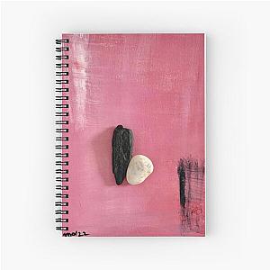 Simple as it can be. Oil paint with glued stones on it.  Spiral Notebook