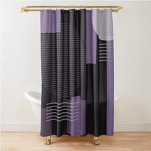 Black and Purple Tones Squares and Circles Shower Curtain