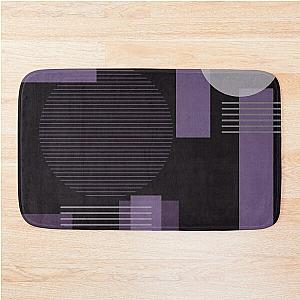 Black and Purple Tones Squares and Circles Bath Mat