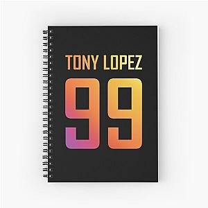 Tony Lopez Logo name birth year number rainbow Spiral Notebook