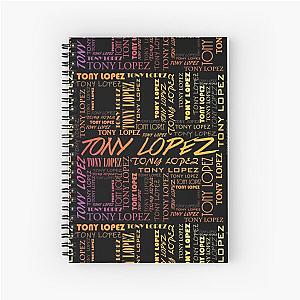 Tony Lopez Logo Pattern Rainbow - TikTok Lopez Brothers Hype House Spiral Notebook