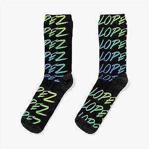 Tony Lopez Logo name rainbow (blue green) Tiktok Lopez Brothers Socks