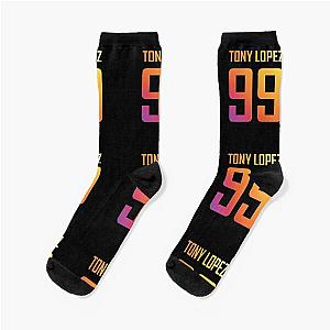 Tony Lopez Logo name and birth year number with Lopez brothers Socks